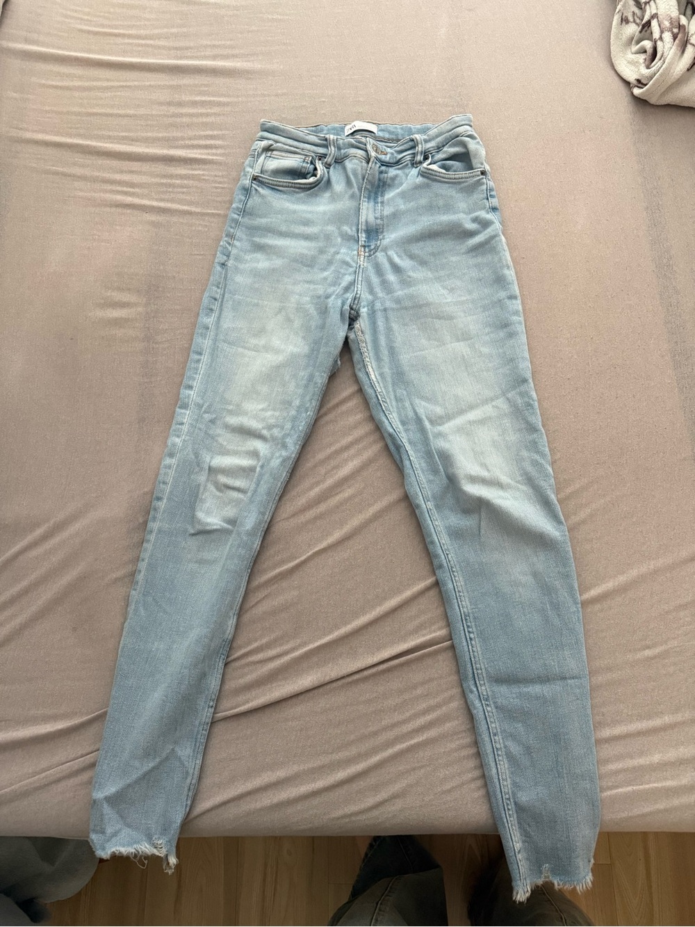 Zara Light Blue High-Rise Skinny Jeans